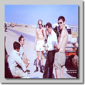 Eng's Dave Tanner, Arthur, Knocker, Houchin rep & Brian Agar - Jeddah 1968 Hadj
